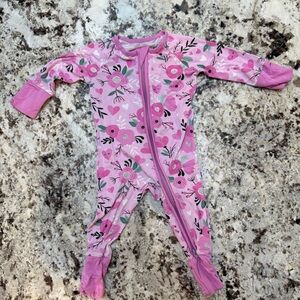 Little Sleepies Pink Floral Kids Footie